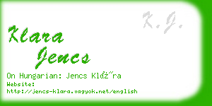 klara jencs business card